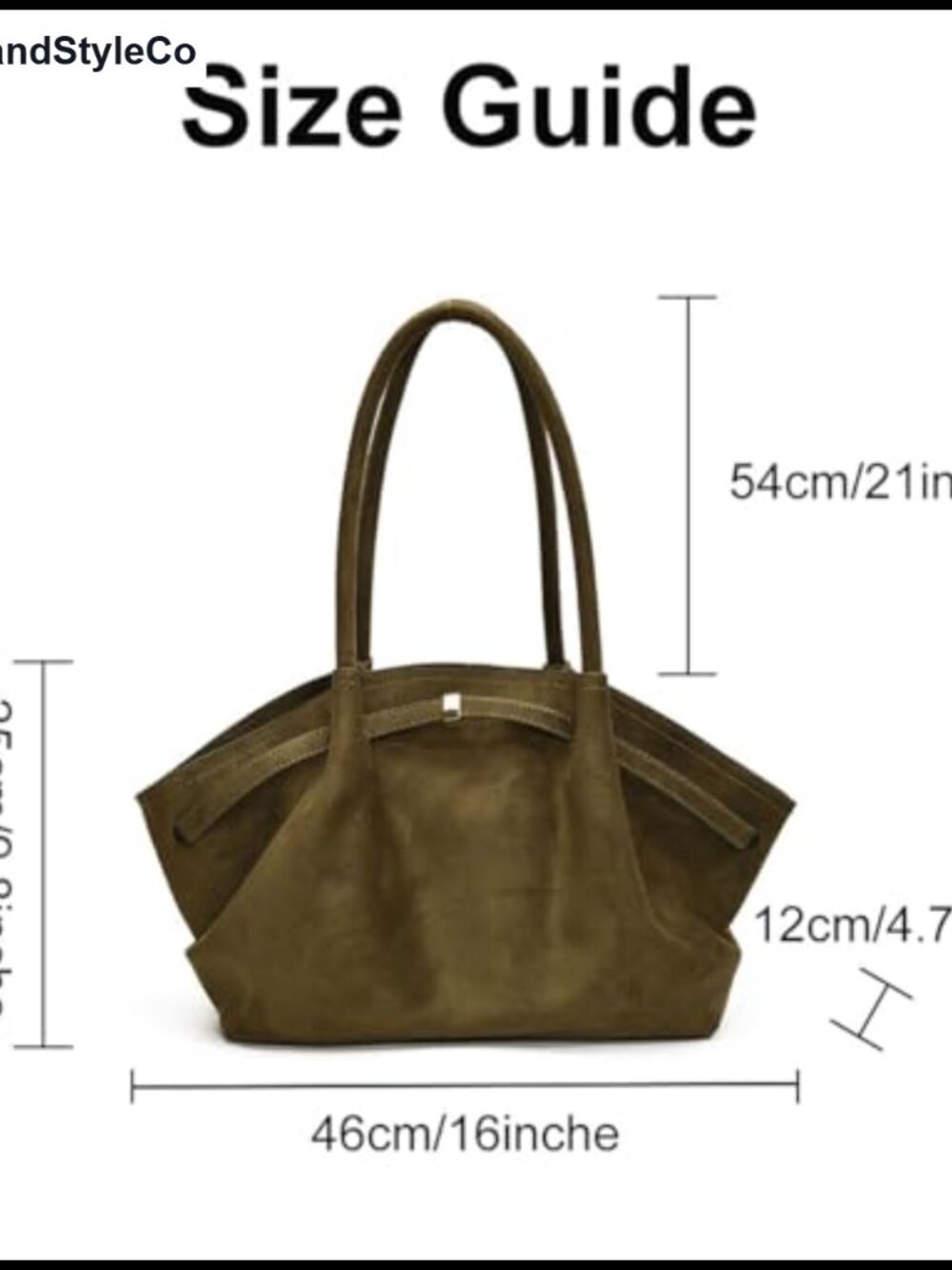 Faux Suede Vintage Tote Bag Large Capacity Shoulder Work Handbag - Picture 3 of 6